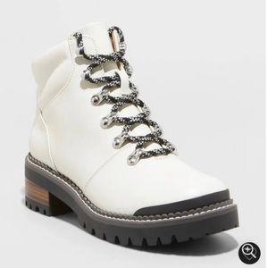 Universal Threads Cream Lace Up Boots